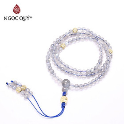 Chuỗi 108 hạt đá xà cừ ánh xanh AAA mệnh thủy, kim - Ngọc Quý Gemstones