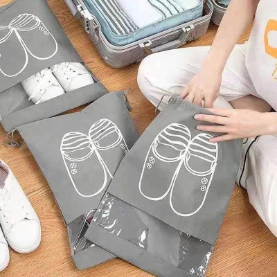 Túi Bảo Quản Giày Dép  Có Dây Rút , Túi Đựng Giày Đi Du Lịch Hoặc Cho Vào Vali Chống Bẩn Tiện Lợi