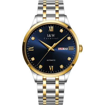 Đồng hồ nam chính hãng IW CARNIVAL IW555G-1 Kính sapphire ,chống xước ,Chống nước 30m ,Bảo hành 24 tháng,Máy cơ (Automatic),dây kim loại thép không gỉ 316L, thiết kế đơn giản dễ đeo