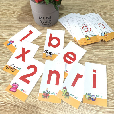 Bộ 42 Thẻ Học Nhận Biết Chữ Cái Và Số Đếm Cho Bé 