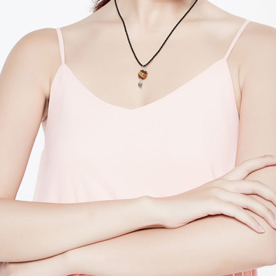 Mặt Dây Chuyền Đá Mắt Hổ Charm Lá Ngọc Quý Gemstones DC8