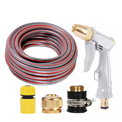 Bộ dây vòi xịt nước tưới cây rửa xe,tăng áp 3 lần, loại 15m (cút nhựa nối đồng nhựa) 206846