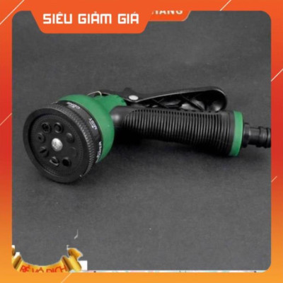 Vòi xịt rửa xe,Vòi phun nước tưới cây tăng áp thông minh 8 chế độ 815498 (cút đồng,nối đồng - dây trắng)