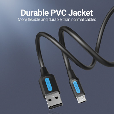 Cáp Sạc Vention Micro USB 2A chuẩn USB 2.0 sạc nhanh dài 1.5m, truyền dữ liệu cho Android - COL15 - Hàng chính hãng