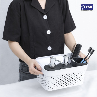 Giỏ đựng đa năng | JYSK Infinity | nhựa | trắng/xám | nhiều kích thước