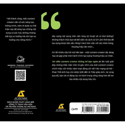 Sách - 101 Điều Content Creator Không Kể Bạn Nghe - AZ Việt Nam