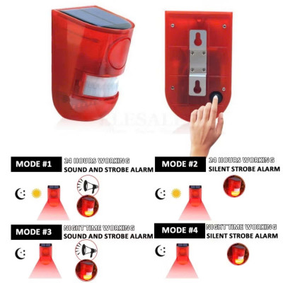 chuông báo động chống trộm hồng ngoại MS219 sử dụng năng lượng mặt trời