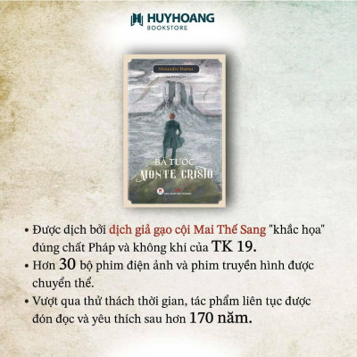 Sách - Bá Tước Monte Cristo - Bìa Cứng - Alexandre Dumas - Huy Hoàng