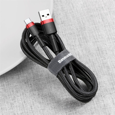 Cáp sạc nhanh, truyền dữ liệu tốc độ cao Baseus Cafule Type C v2 cho Samsung / Xiaomi/ Huawei/ Oppo/Nokia ( max 3A, Sạc nhanh Quick charge 3.0, Siêu bền) - Hàng chính hãng