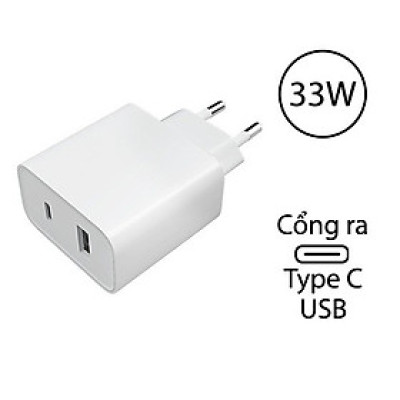 Cốc sạc Xiaomi Mi 33W Wall Charger Type-C + Type-A BHR4996GL MDY-11-EX - Hàng chính hãng