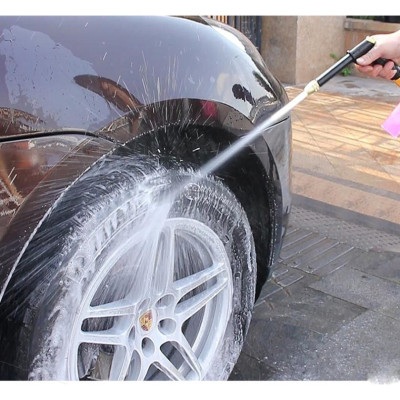 Bộ dây và vòi xịt rửa xe tưới cây tăng áp,vòi xịt rửa,vòi tưới cây 810-2621-1 (dây vàng dẹt- cút nối đen)