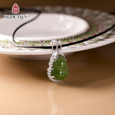 Mặt dây chuyền hồ lô ngọc bích bọc bạc mệnh mộc, mệnh hỏa - Ngọc Quý Gemstones