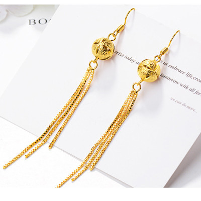 Bông tai nữ mạ 18k dáng dài kiểu Cẩm tú cầu T1