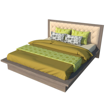 Giường ngủ cao cấp Tundo màu xám 140cm x 200cm