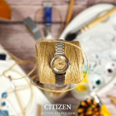 Đồng Hồ Nữ Citizen Dây Thép Không Gỉ EM0526-88X - Mặt Vàng