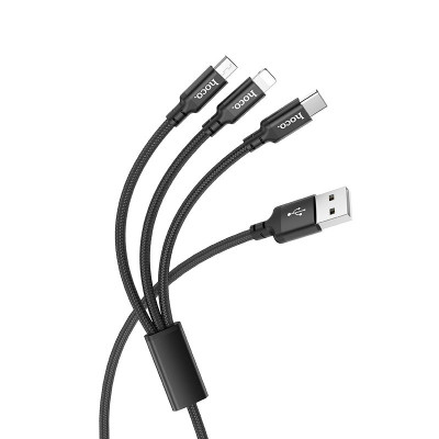 Cáp sạc nhanh 2A Hoco X14 dây tròn kết nối Type-C/Micro/iPhone dài 1M cho Smartphone ( 2 màu ) - Hàng chính hãng
