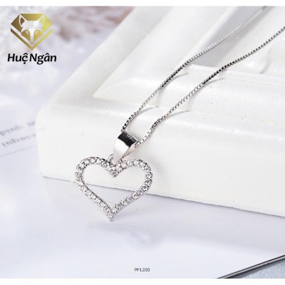 Dây chuyền bạc 925 Huệ Ngân - Tim xinh đính đá PP1200