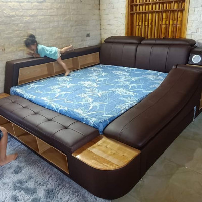 Giường ngủ massage Tundo thông minh tích hợp nhiều hộc chứa, thành loa, két sắt, tiện dụng