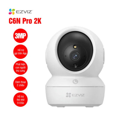 Camera Wifi Ezviz thông minh EZVIZ C6N Pro 2K 3MP, quay quét 360°, Nhận Dạng Dáng Người với thuật toán AI, Có màu đêm - hàng chính hãng