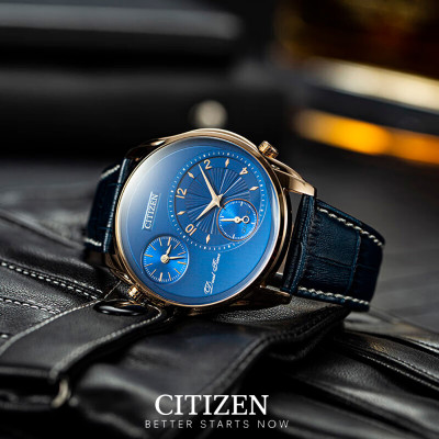 Đồng Hồ Nam Citizen Dây Da AO3033-00L - Mặt Xanh (44mm)