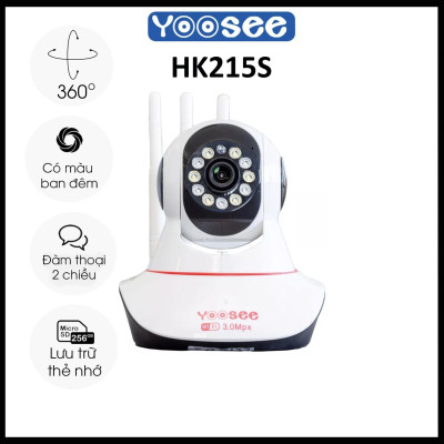 Camera ip Yoosee Wifi 3 Râu 8 Led Có Màu Ban Đêm, xoay 360 độ, Bản Chuẩn 1080Pixel - Hàng Nhập Khẩu