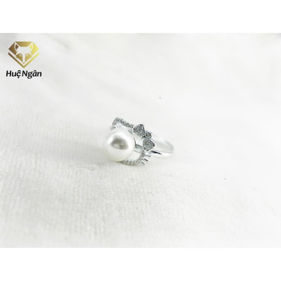 Nhẫn Bạc Ý 925 Huệ Ngân - Kitty xinh xắn RR1164