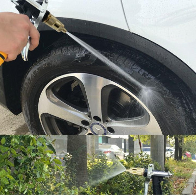 Bộ dây vòi xịt nước rửa xe, tưới cây . tăng áp 3 lần, loại 20m 206236 đầu đồng, cút, nối PE