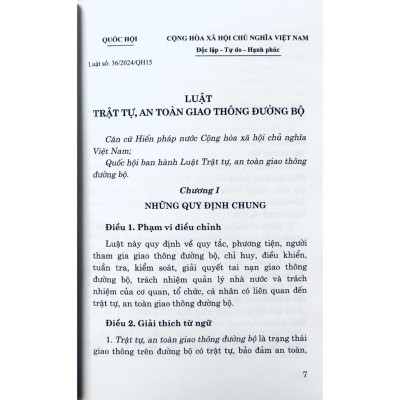 Sách - Luật Trật Tự, An Toàn Giao Thông Đường Bộ Năm 2024 - NXB Chính Trị Quốc Gia