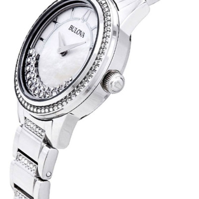 Đồng Hồ Nữ Bulova Đính Đá Swarovski Dây Thép Không Gỉ 96L257 - Mặt Xà Cừ