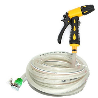 Vòi nước vòi phun nước rửa xe tưới cây tăng áp thông minh + bộ dây bơm nước cao cấp TLG loạI 20m (dây trắng) 319498-1