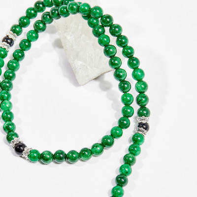 Vòng chuỗi hạt đeo tay 108 viên đá cẩm thạch 6mm mệnh hỏa , mộc - Ngọc Quý Gemstones