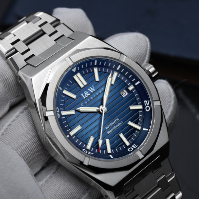 Đồng hồ nam chính hãng IW CARNIVAL IW711G-1 Kính sapphire ,chống xước ,Chống nước 50m ,Bảo hành 24 tháng,Máy cơ (Automatic),dây kim loại thép không gỉ 316L, mặt xanh thiết kế đơn giản dễ đeo