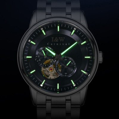 Đồng Hồ Nam I&W Carnival 706G Chính Hãng Full Box Chống Nước Kính Chống Xước Dây Thép Cao Cấp BH 60T (Máy Cơ Tự Động)