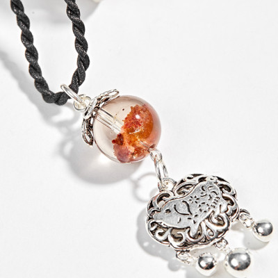 Dây Chuyền Mặt Đá Thạch Anh Ưu Linh Charm Túi Như Ý Heo Bạc Ngọc Quý Gemstones