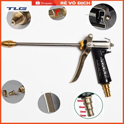 Bộ dây vòi xịt nước rửa xe, tưới cây . tăng áp 3 lần, loại 15m 206318 đầu đồng,cút+tặng mở chai