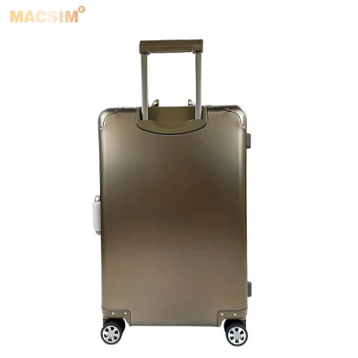 Vali tay kéo cao cấp chất liệu hợp kim nhôm nguyên khối MS1318 Macsim màu ti-gold cỡ 24inches