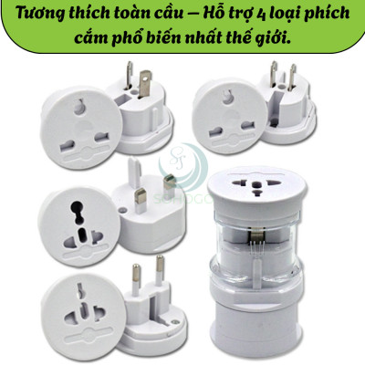 Bộ chuyển đổi ổ cắm điện du lịch đa năng 4 trong 1- Adapter chuyển đổi phích cắm quốc tế đa năng- Ổ cắm du lịch toàn cầu đa chuẩn- Bộ đổi nguồn đa năng du lịch quốc tế- Travel Universal Plug Adapter 4-in-1...Hàng nhập khẩu