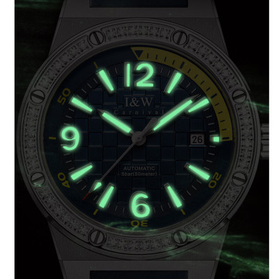 Đồng hồ nam chính hãng IW CARNIVAL IW661G-4 Kính sapphire ,chống xước,Chống nước ,Bảo hành 24 tháng,Máy cơ (Automatic),Dây cao su cao cấp,thiết kế thể thao