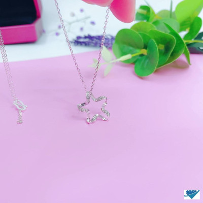 Dây chuyền nữ thời trang cao cấp chất liệu bằng bạc Ý xi kim SA0013