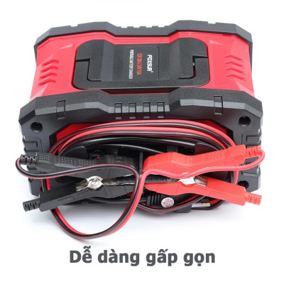 Sạc ắc quy thông minh FOXSUR tự động 12v - 24v dòng sạc 20A sạc bình 4A - 300A ô tô xe máy xe tải pin sắt LiFePO4 tự ngắt khi đầy