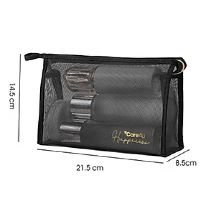 [Tặng mặt nạ Dermal] Túi đựng mỹ phẩm cao cấp tiện lợi Care4u 21.5x8.5x14.5 cm