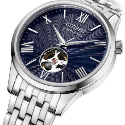 Đồng Hồ Nam Citizen Automatic NH9130-84L (40mm) - Cơ Lộ Máy - Dây Kim Loại - Kính Sapphire - Mặt Xanh