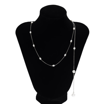 Dây đeo cổ vòng cổ dây chuyền hạt thả sợi dài phối đầm áo khoét sâu hở vai