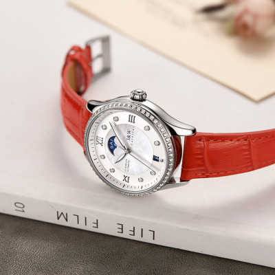 Đồng hồ nữ chính hãng I&W CARNIVAL IW582G-3 Kính sapphire ,chống xước ,Chống nước 30m ,Bảo hành 24 tháng,Máy cơ (Automatic),dây da cao cấp, thiết kế đơn giản dễ đeo