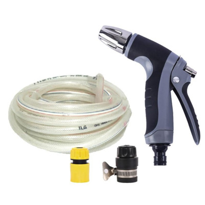 Bộ dây và vòi xịt tăng áp rửa xe tưới cây 206817(cút nhựa nối đen 712-2)