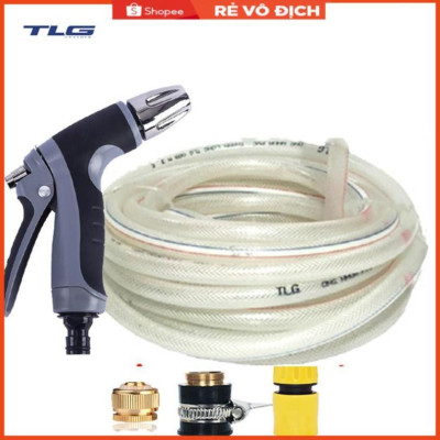 Bộ dây và vòi xịt rửa xe tưới cây tăng áp 15M(cút nhựa nối đồng nhựa) 206817