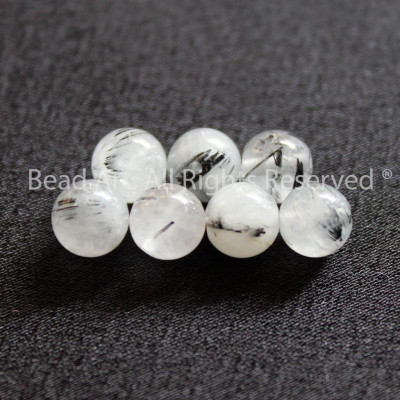 5.5-6MM Đá TA Tóc Đen Tự Nhiên A, Phối Vòng Tay Phong Thuỷ, Chuỗi Hạt, Trang Sức, Thủy, Mộc S50 - Bead Art