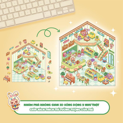 Sách - Bóc Dán 3D Baby Three - Đồ Chơi Bóc Dán 300+ Sticker Cho Bé -  Combo 5 Cuốn - Megabook