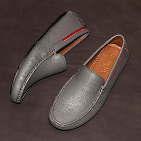 Giày MICHILUX Da Bò Thật Chính Hãng Classic Moccasin CSMS0 Màu Xám