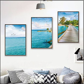 BÔJ 3 TRANH CANVAS HIỆN ĐẠI TRANG TRÍ TREO TƯỜNG